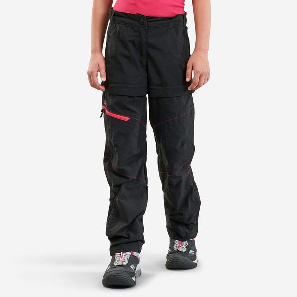Quechua Kids' Modular Hiking Trousers MH500 - Black