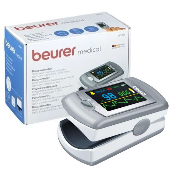 Beurer Rechargeable Pulse Oximeter: Oxygen Saturation &amp; Heart Rate PO 80