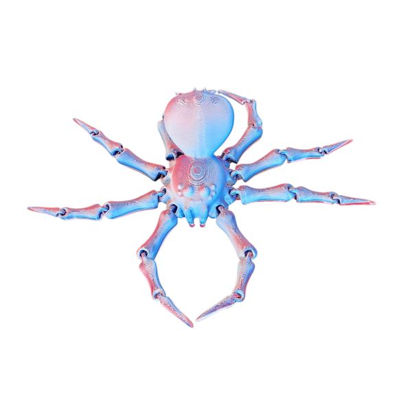 Articulated Spider Fidget Toy - Fire Ice &amp; Sky - 180mm Poseable Spider