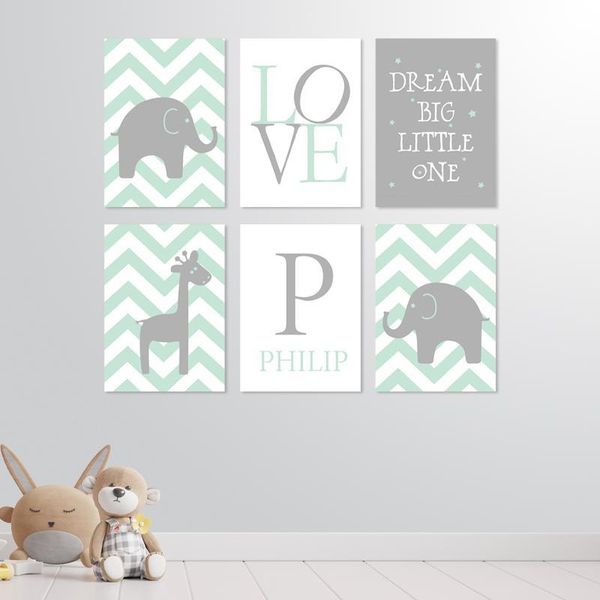 Chevron Green Dream Big - 40cm x 50cm -6 Set
