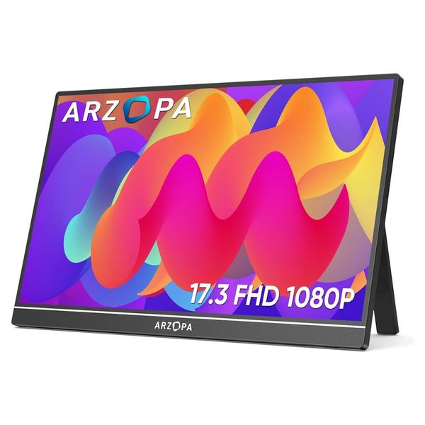 Arzopa - 17.3" FHD IPS Portable Monitor with Integrated Stand - A1M