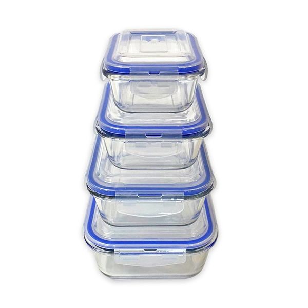 Educat Glass Dishes Rectangle Four Pack