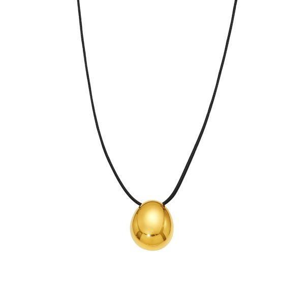 Geometric Pendant Necklace - High-Polish Stainless Steel on Black