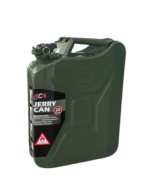 ACA Auto - 20 Litre Metal Jerry Can - Green