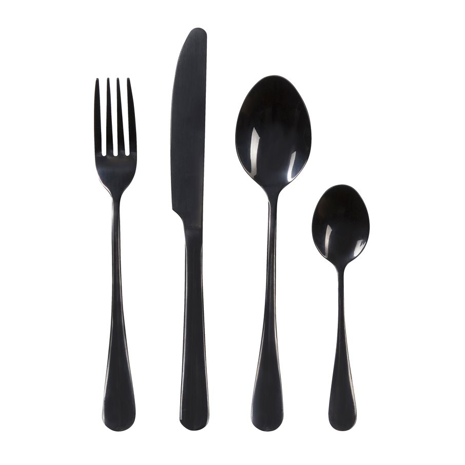 Kitchen Kult 4 Piece Stainless Steel Cutlery Set - Black | Shop Today ...