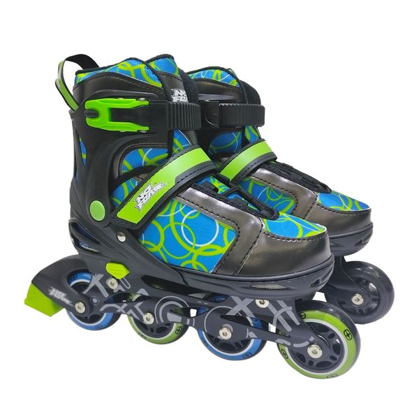 No Fear - Adjustable Junior Inline Skates - Blue &amp; Green