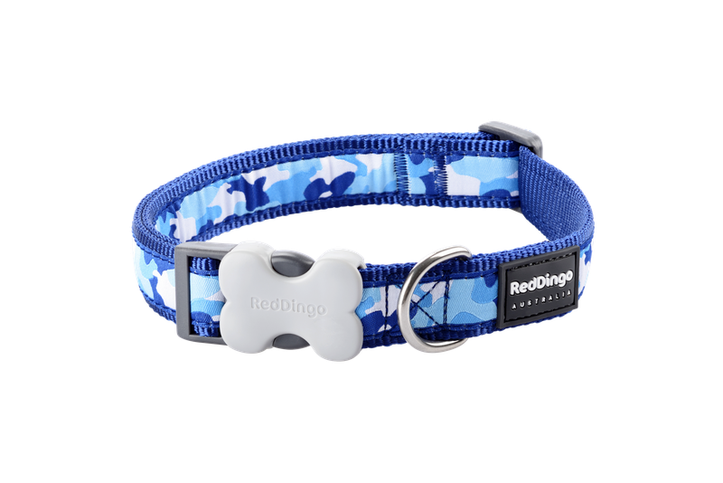 Red Dingo Design Collar - Camouflage Dark Blue