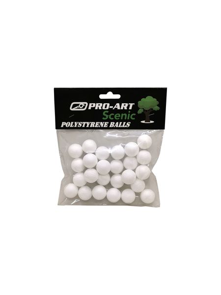 Pro-Art Polystyrene Balls - 25 Pieces (25mm)