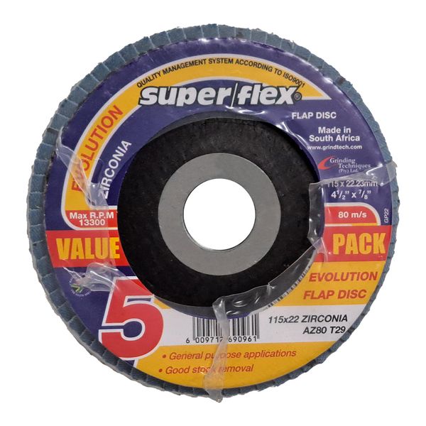 Superflex Evolution Flap Cutting Disc - 115X22.23mm - AZ80 5PACK