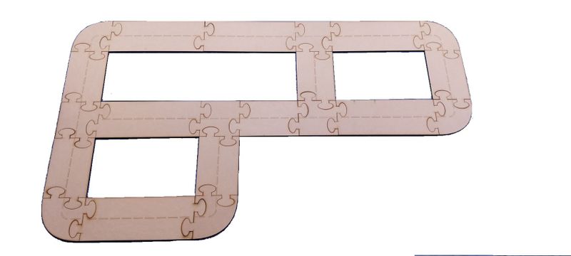 2COlaser Wooden Puzzle Track - 21-Piece Interlocking Wooden Puzzle Set