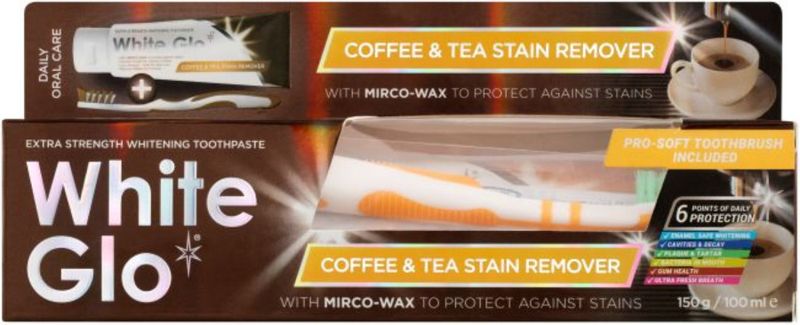 White Glo Whitening Toothpaste Coffee &amp; Tea Stain Remover 100ml