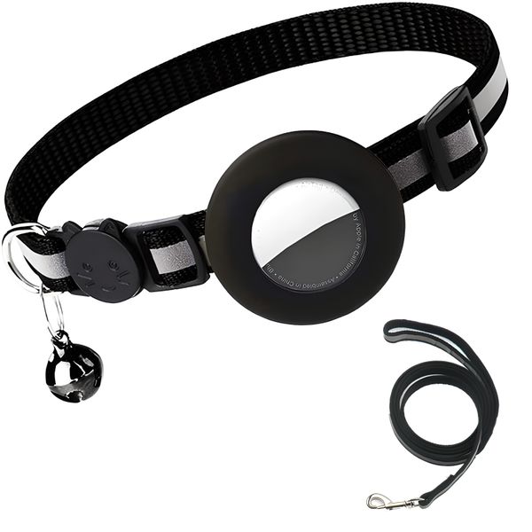 Dog Collar and Leash, Reflective Kitten Collar with Holder and Bell
