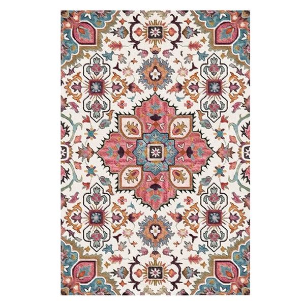 Home Decor Multi Colour Pattern Persian Inspired Design Rug Orange