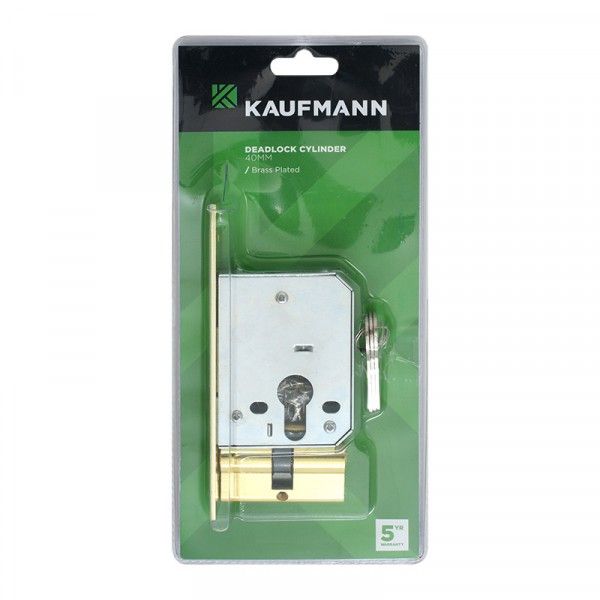 Kaufmann Deadlock &amp; Cylinder Brass Plated - 40mm