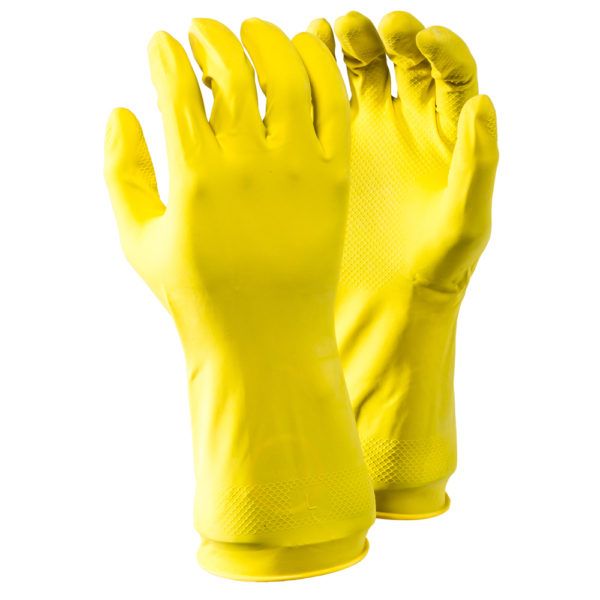 Yellow Household Gloves Pack of 6 pairs Medium