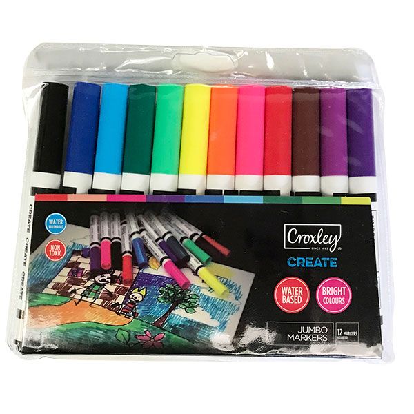 Croxley Create Jumbo Fibre Tip Markers 12's
