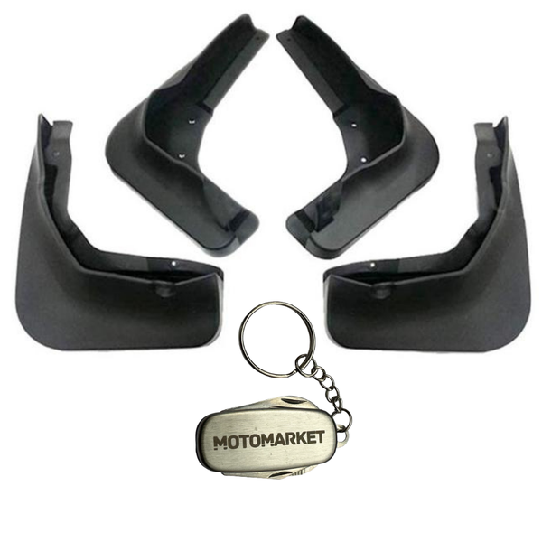 VW Polo MK6 2014-2017 Mudflaps 4 Pieces &amp; Motomarket keyring
