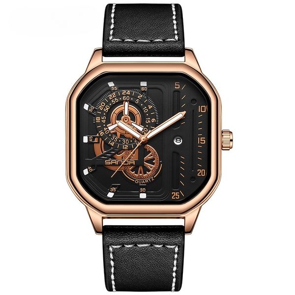 Men's Watches, Leather Strap Quartz Watches, Fashionable Casual Watches
