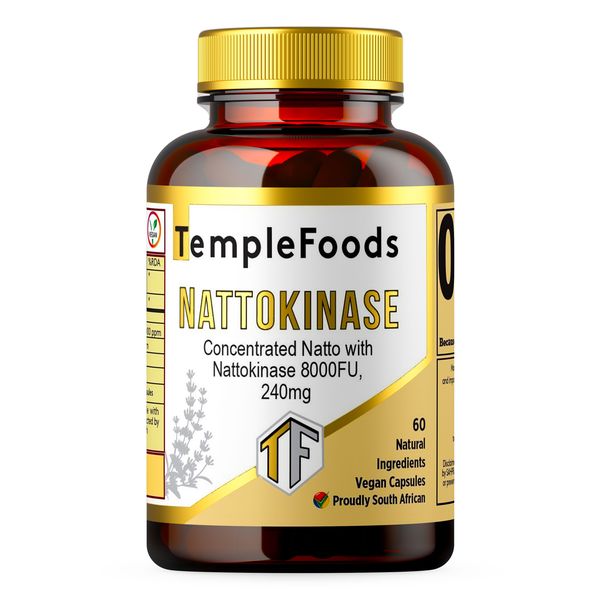 Temple Foods Nattokinase . Concentrated Nattokinase. 8000FU, 250mg
