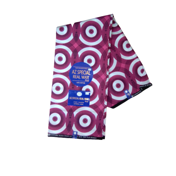 AZ Special real wax fabric - Purple &amp; white