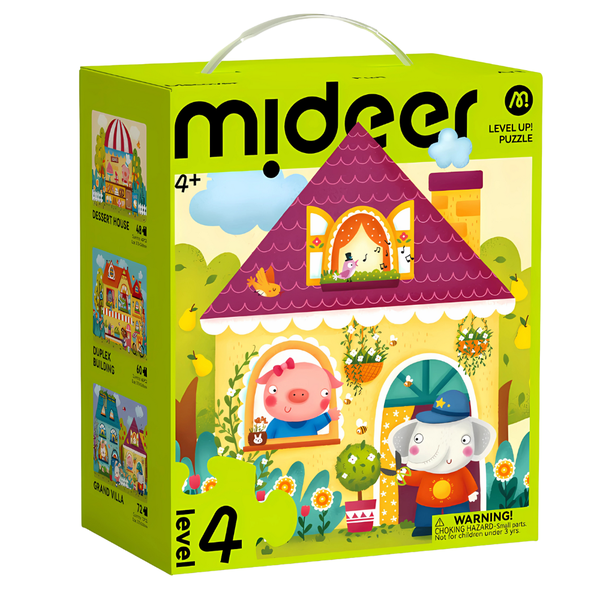 Mideer - Level Up Jigsaw Puzzle for Kids - 3-in-1 - Level 4 Fairy Tale Town