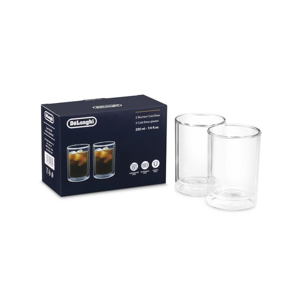 Delonghi - Double Wall Cold Brew Coffee Glasses 220ml - Set of 2 - DLSC324