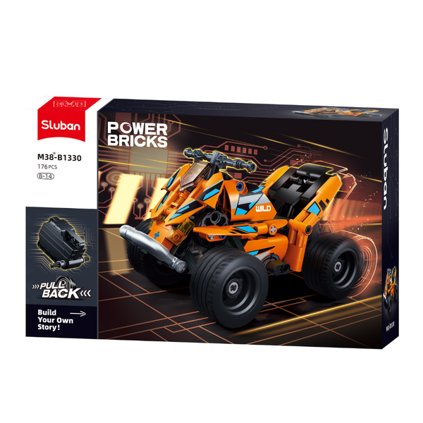 Sluban Building Set: Power Bricks - Pullback ATV Qud Bike - 176 Pieces