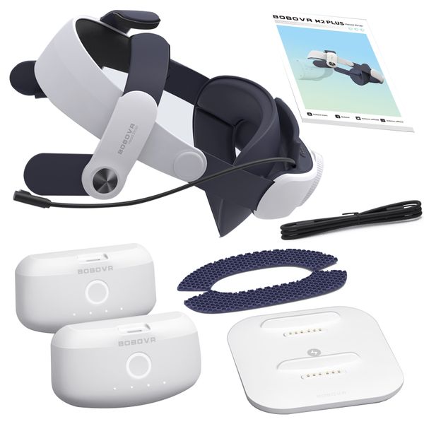 BOBOVR M2 Plus Elite Head Strap with Twin Batteries For Oculus Meta Quest 2