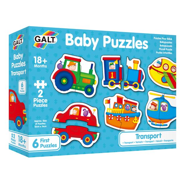 GALT - Baby Puzzles - Transport - 6 x 2 piece sets