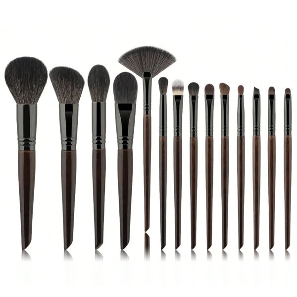 Professional BlushTouch Soft Bristles Makeup Wooden Brush Set 14-Pieces
