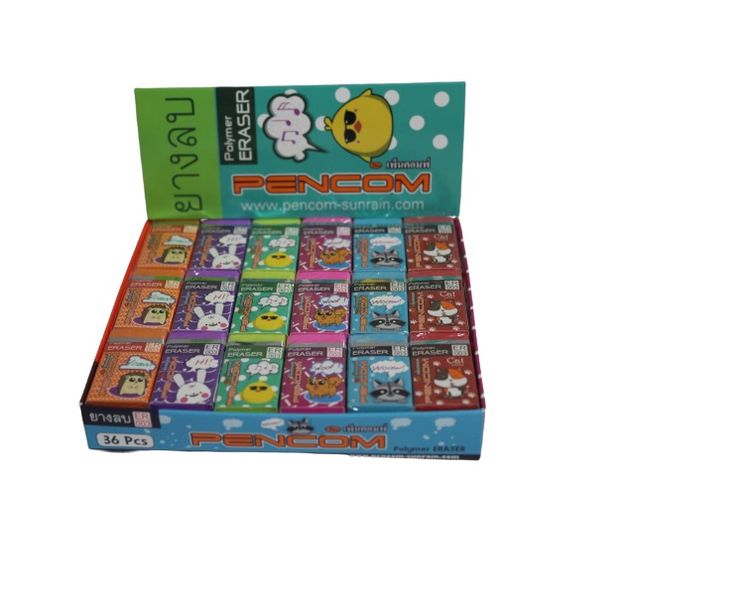 Pencom - Rectangle Polymer (Eraser Box of 36)
