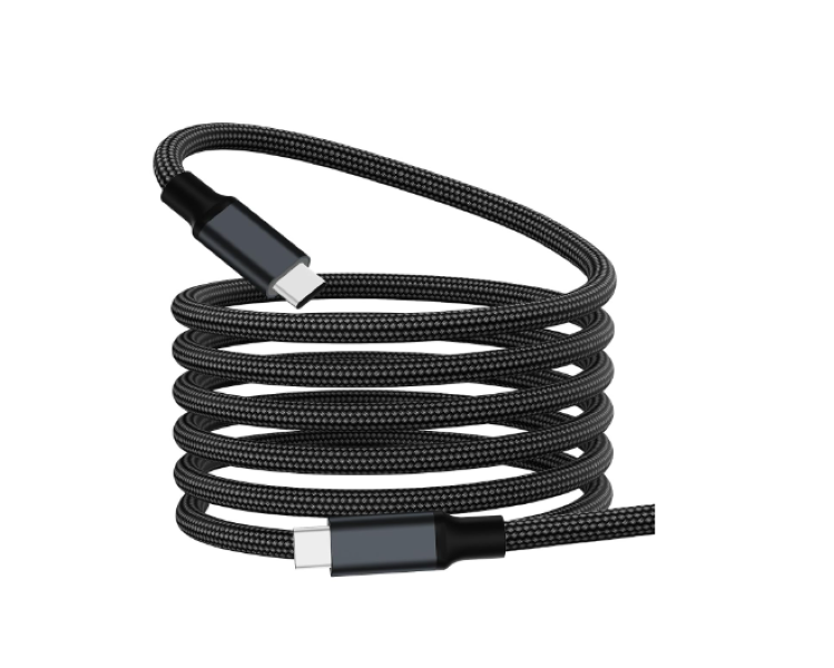 Magnetic Tech Type C Charging Cable |Self Winding Charging Cable 60W - Grey