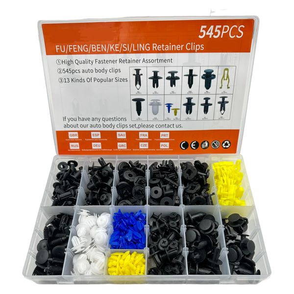 545 Pieces Car Auto Body Retainer Clip Kit With 13 Different Fasteners