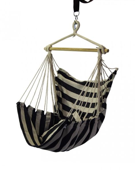 Finery - Hammock Scoop Chair - Black/White Stripe
