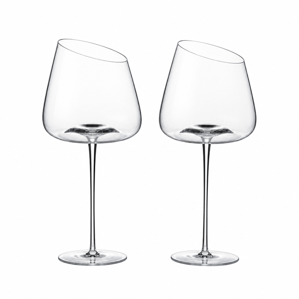 Crystal Wine Glasses for Entertaining 2 Piece Set Elegant Design