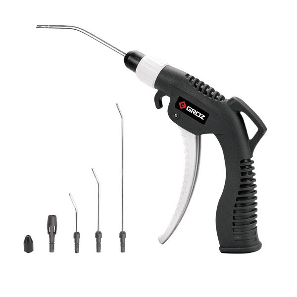 Groz Air Blow Gun Kit Interchangable 100 - 320mm 6 Piece 61095