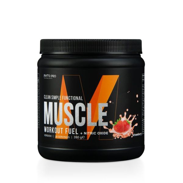 Muscle Workout Fuel with Nitric Oxide, Strawberry 390g