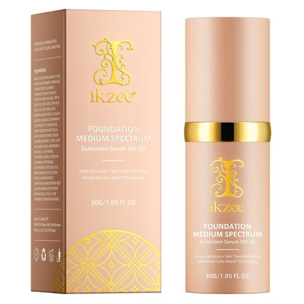 IKZEE 4-in-1 Foundation Medium Spectrum - Advanced Color Match Technology-30g