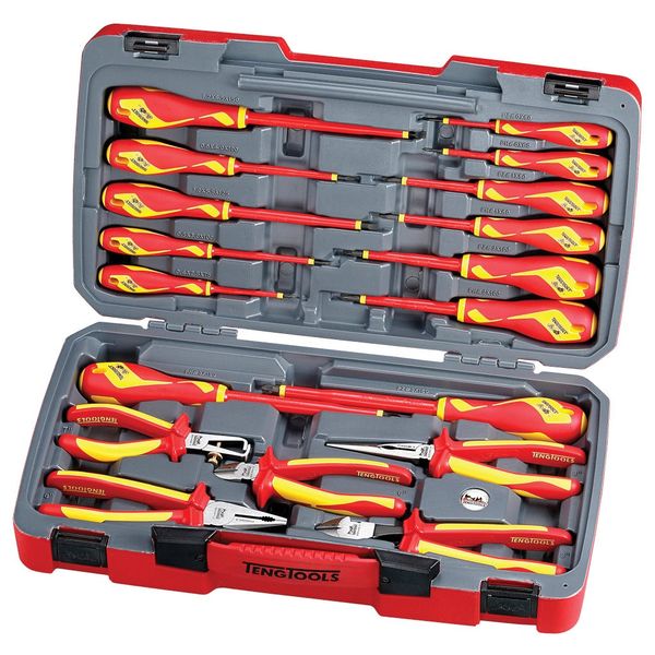 TengTools - 18 piece 1 000V Insulated Tool Set in Carry Case - TV18N