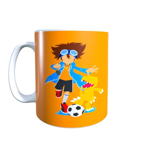 Tai &amp; Agumon Soccer - Digimon Themed Coffee Mug