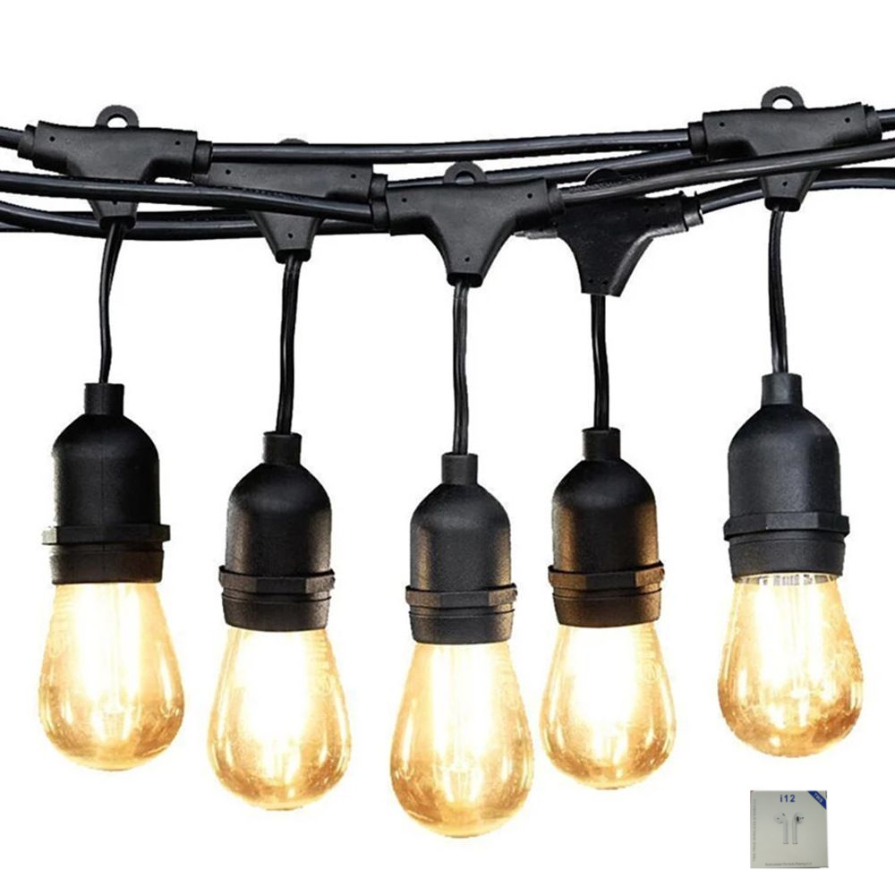 5M Warm White E27 Plug In String Light 10Bulbs
