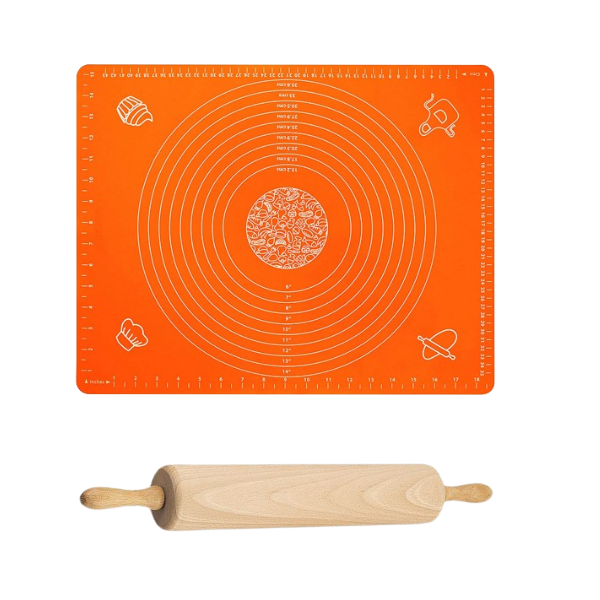 Ultimate Baking Combo: Non-Stick Silicone Baking Mat &amp; Movable Rolling Pin
