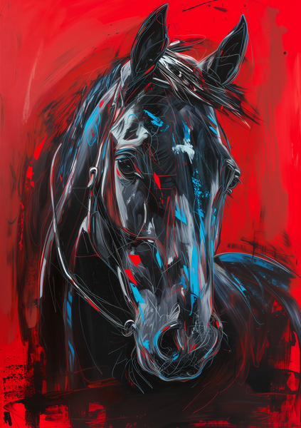 Wall Art Canvas - Black beauty in red