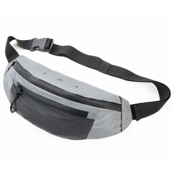 Troika Belt Bag for Wear Over Chest, Back or Waist: Reflective Moon Bag