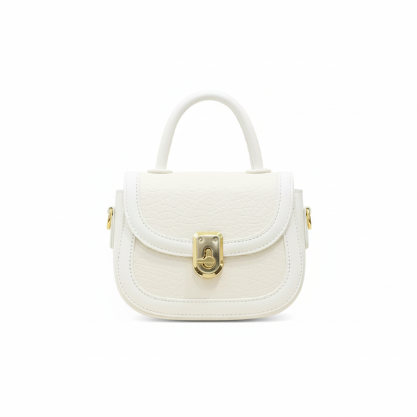 LaMara Paris Zincite mini handbag with gold buckle beige