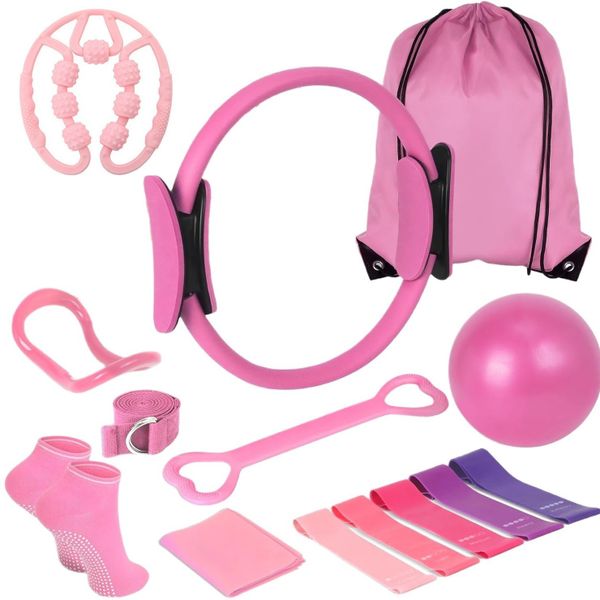 Pilates Ring Essentials Kit for Women- Pink