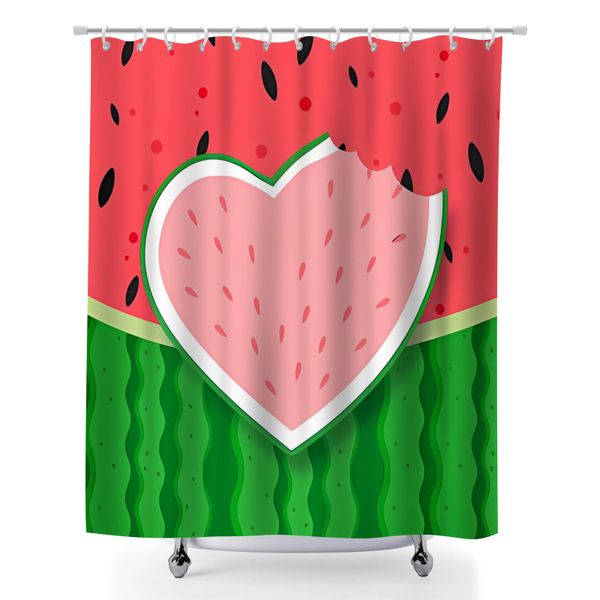 Abstract Heart Waterproof Fabric Bath Curtain, 180x180cm Bathroom Curtain
