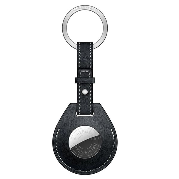 Leather Keyring Loop For Apple AirTag - Black