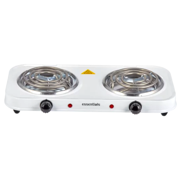 Essentials Double White Twin Spiral Hote Plate Stove