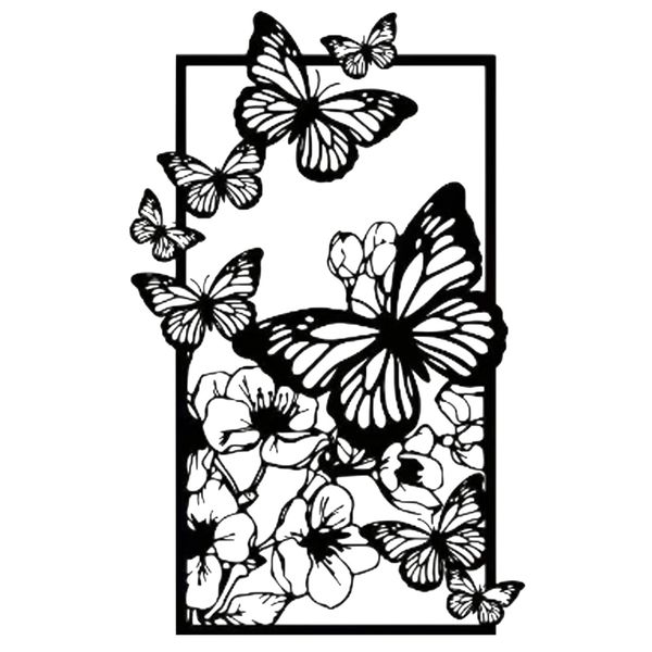 Decor Butterfly &amp; Floral Design Wall Mounted Art Decal (30cm)